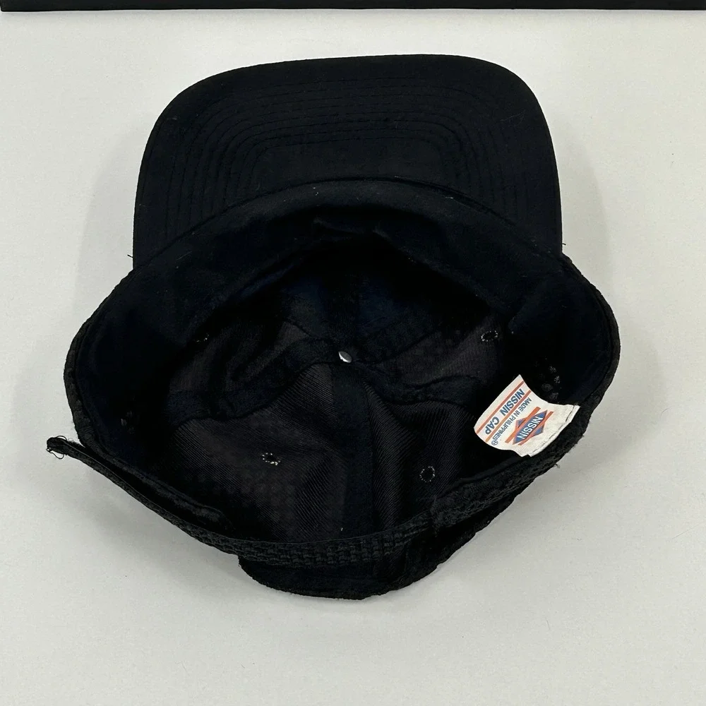 Vintage‎ black mesh hat NISSIN logo y2k grunge workwear cap - Picture 5 of 6